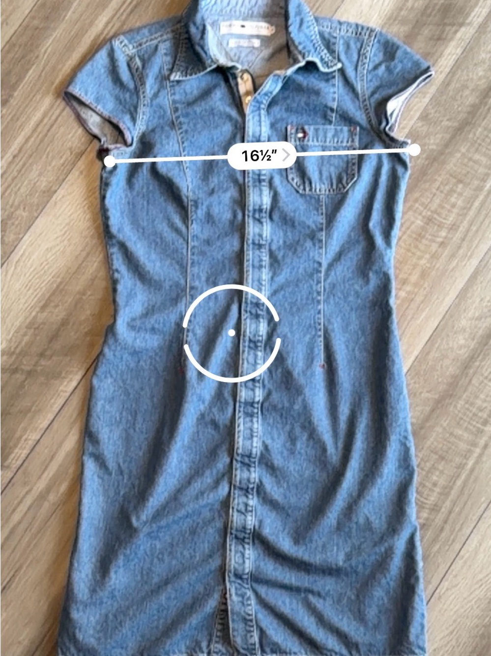 Tommy Hilfiger Vtg Denim Cap Sleeve Bodycon Denim Dress 100% Cotton Women’s Sz 6 - Picture 8 of 9